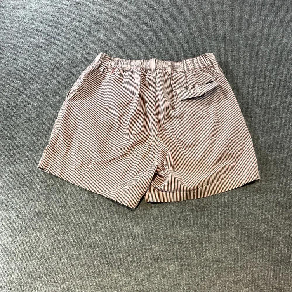 Mens Red White Blue Striped Shorts 5.5 Inch Inseam Regular Fit Size Small